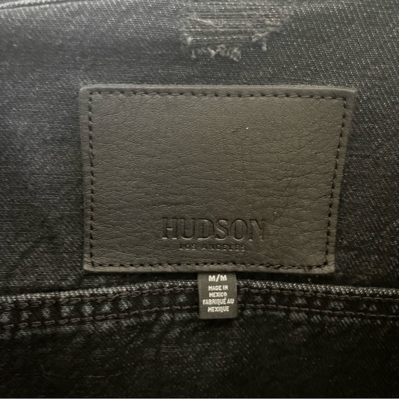 Hudson faded black distressed denim jacket - Picture 4 of 12